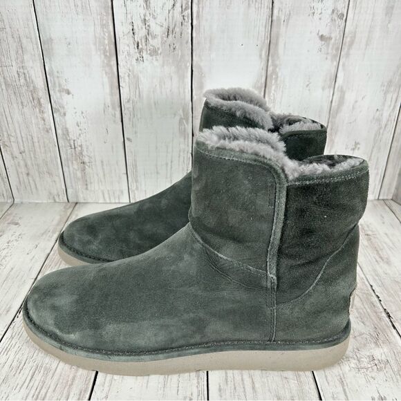 UGG Abree Mini Green Gray Ankle Boots Women’s Size 10 EU 41 S/N 1016548 - Picture 3 of 10